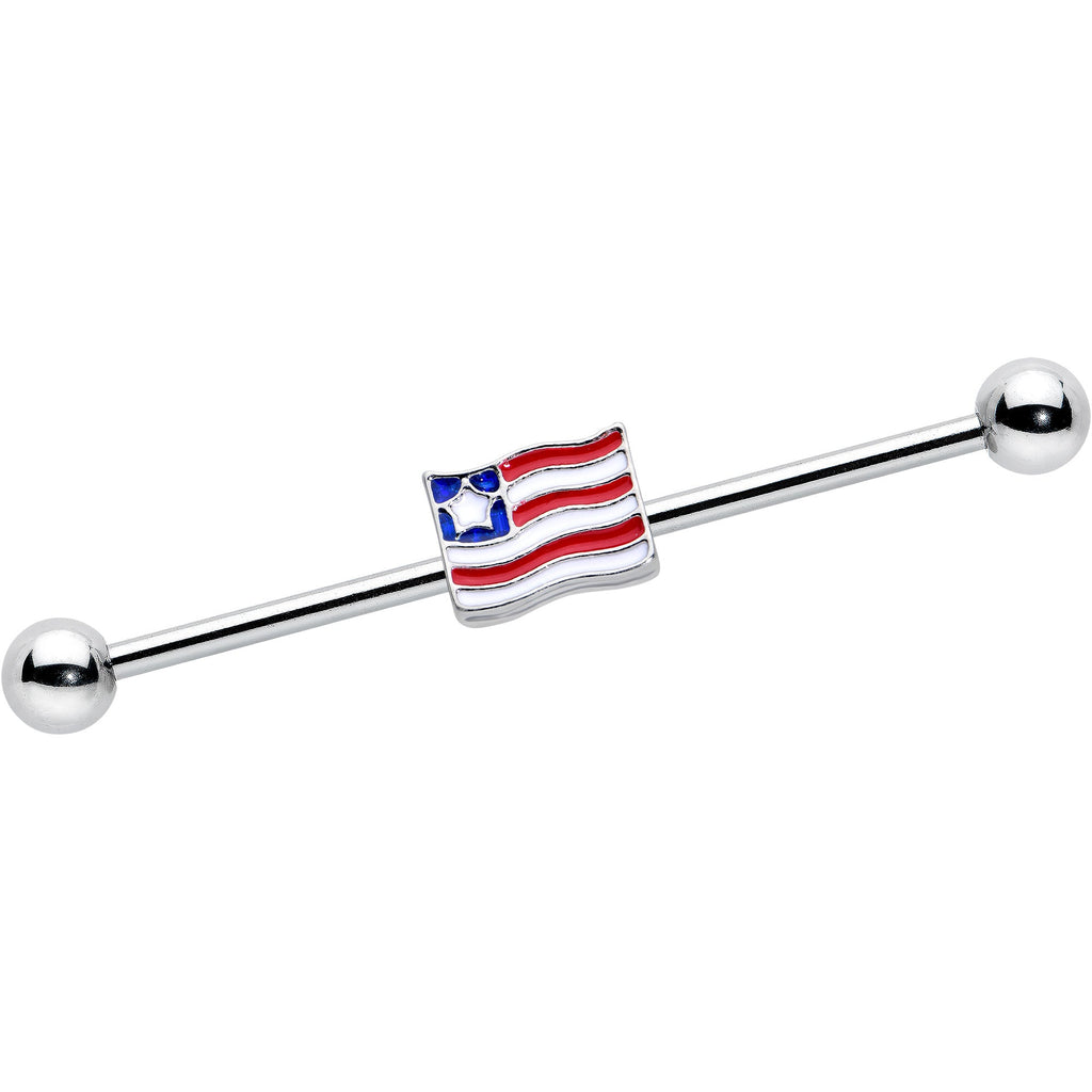 BodyCandy 14G Patriotic Flag Industrial Barbell 38mm — main product shot