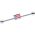 BodyCandy 14G Patriotic Flag Industrial Barbell 38mm — main product shot