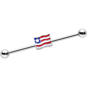14G Patriotic Flag Industrial Barbell 38mm