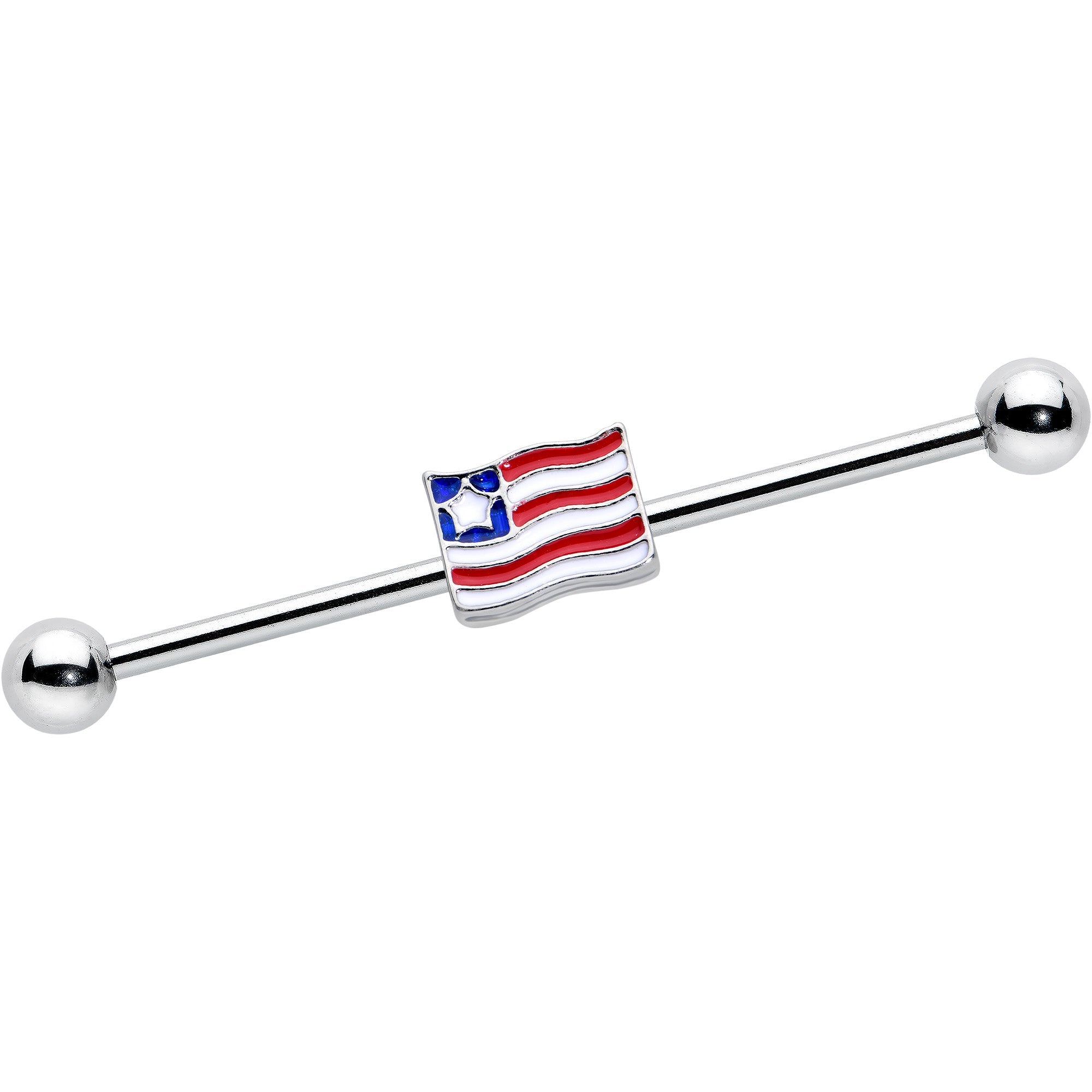 BodyCandy 14G Patriotic Flag Industrial Barbell 38mm — main product shot