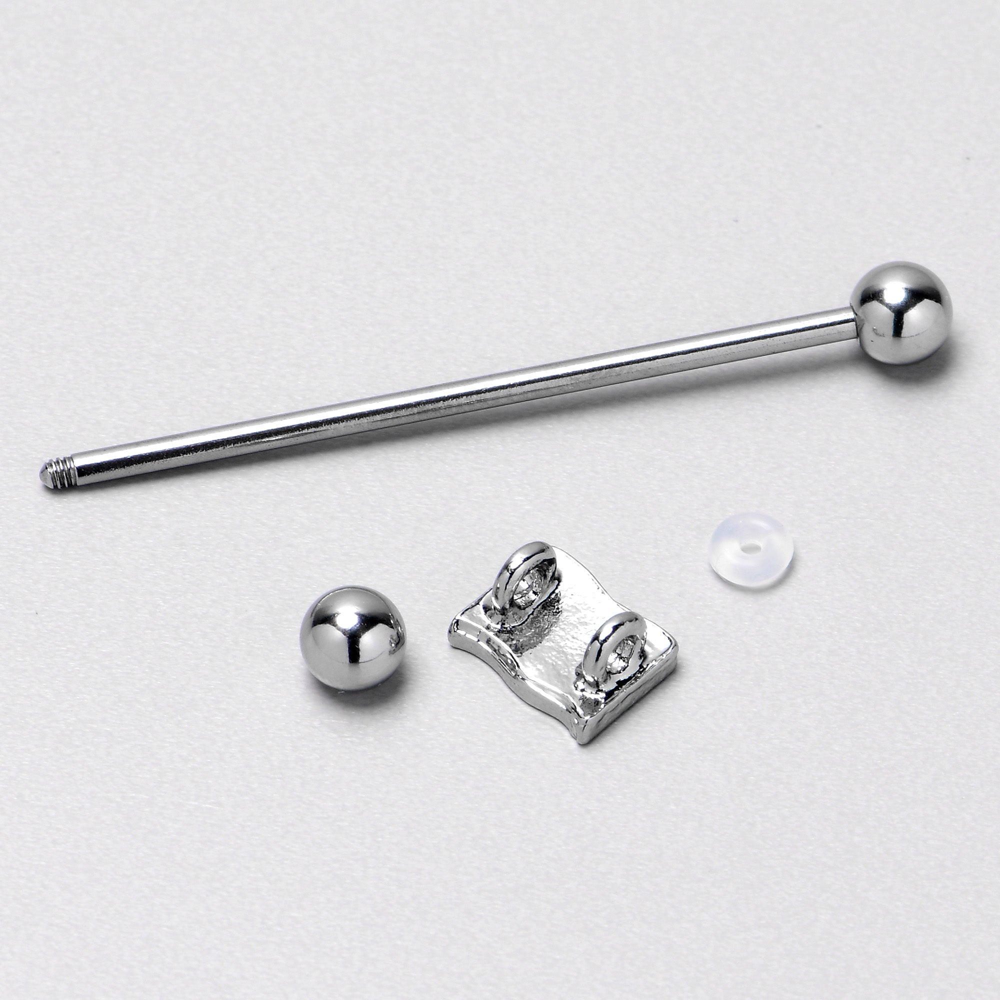 BodyCandy 14G Patriotic Flag Industrial Barbell 38mm — in-use photo