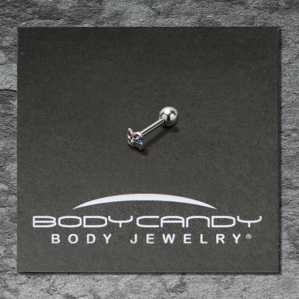 BodyCandy 16G 1/4 Patriotic Pinwheel Cartilage Tragus Earring — alternative angle
