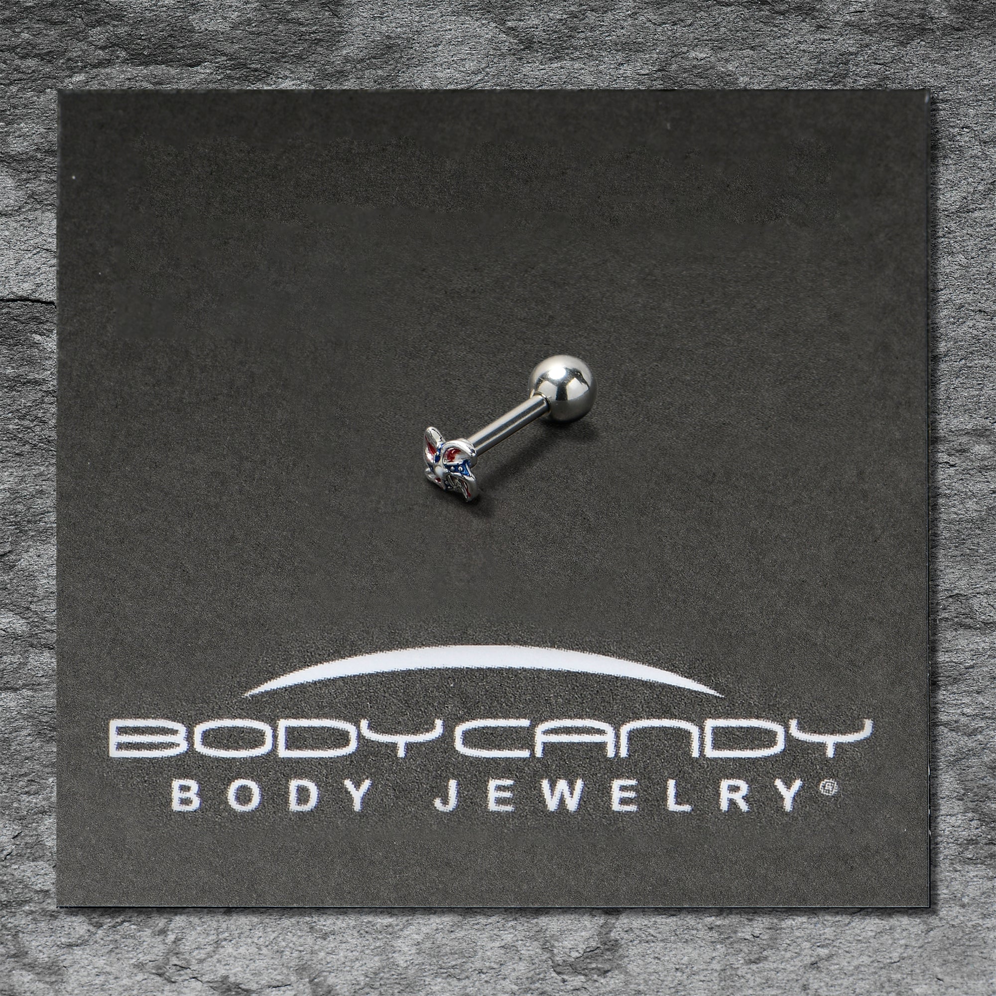 BodyCandy 16G 1/4 Patriotic Pinwheel Cartilage Tragus Earring — alternative angle