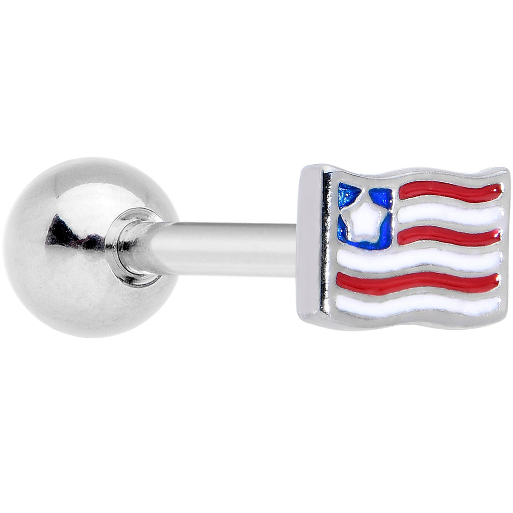 BodyCandy 16G 1/4 Patriotic Flag Cartilage Tragus Earring — main product shot