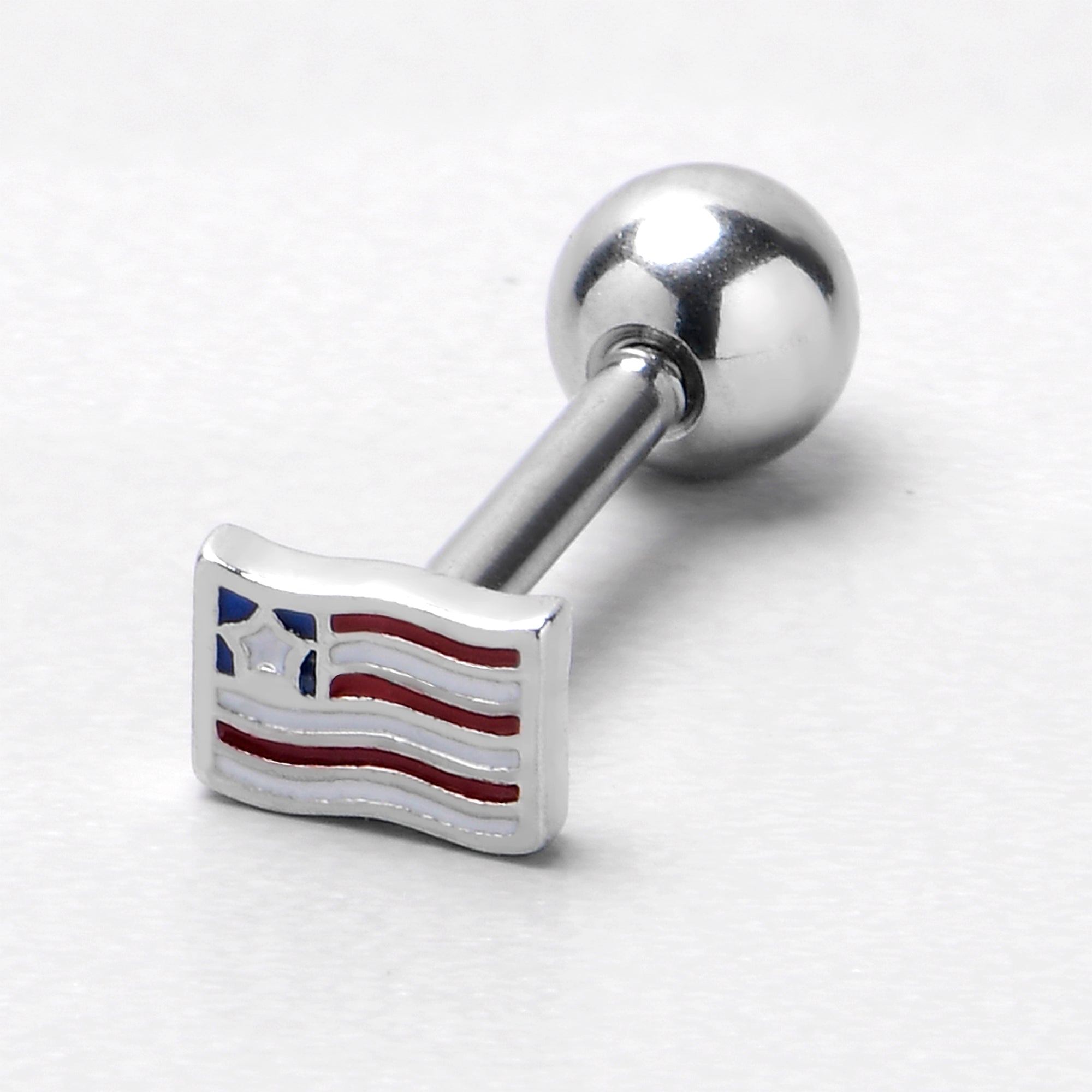 BodyCandy 16G 1/4 Patriotic Flag Cartilage Tragus Earring — alternative angle