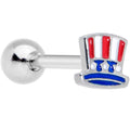 BodyCandy 16G 1/4 Patriotic Uncle Sam Top Hat Cartilage Tragus Earring — main product shot