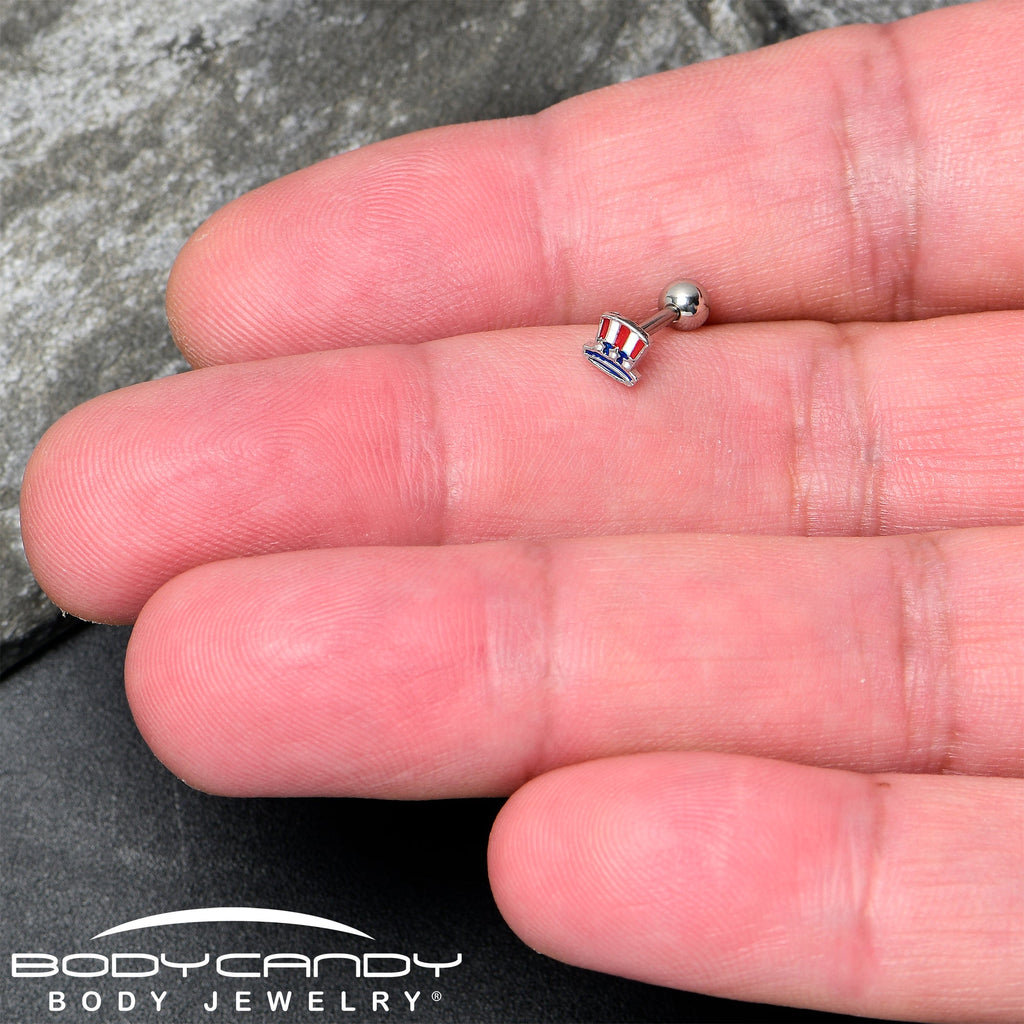 BodyCandy 16G 1/4 Patriotic Uncle Sam Top Hat Cartilage Tragus Earring — lifestyle context