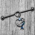 BodyCandy 14G Blue Gem Mermaid Tail Stars Heart Dangle Project Bar 38mm — main product shot