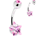 BodyCandy Pink CZ Gem Internally Threaded Simply Star Belly Ring — main product shot