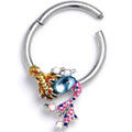 BodyCandy 16 3/8G Blue Aurora Gem Abstract Mermaid Hinged Segment Ring — main product shot