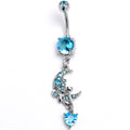 BodyCandy Blue Gem Bow Moon Heart Dangle Belly Ring — main product shot