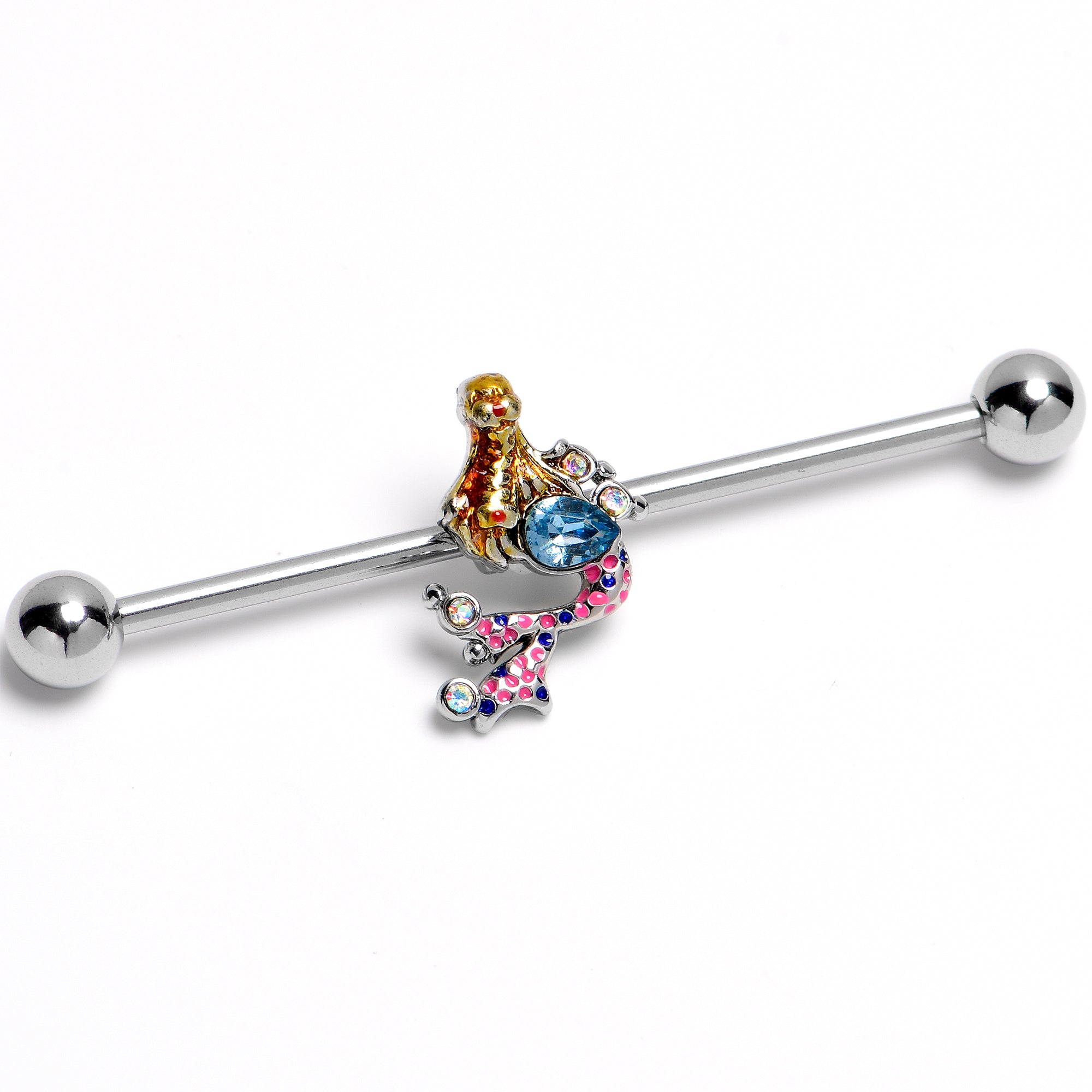 BodyCandy 14G Abstract Mermaid Industrial Barbell 38mm — main product shot