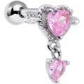 BodyCandy 16G 1/4 Pink Gem Fusion of Love Arrow Heart Cartilage Earring — main product shot