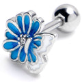 BodyCandy 16G 1/4 Clear Gem Butterfly Blossom Blue Cartilage Tragus Earring — main product shot