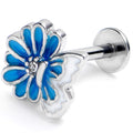 BodyCandy 16G 5/16 Clear Gem Butterfly Blossom Blue Labret Monroe Tragus — main product shot