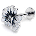 BodyCandy 16G 5/16 Clear Gem Butterfly Blossom White Labret Monroe Tragus — main product shot
