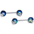BodyCandy 14G 9/16 Mermaid Dark Blue Scale Tail Barbell Nipple Ring Set — main product shot