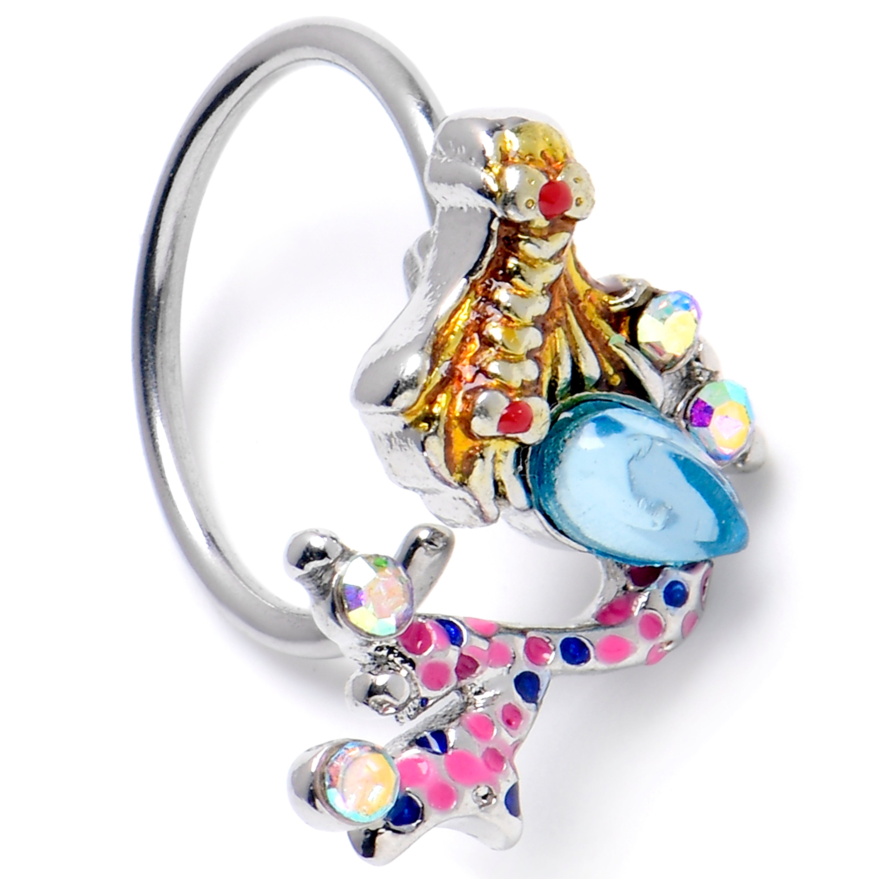 BodyCandy 20G 5/16 Aurora Gem Abstract Mermaid Nose Hoop — main product shot