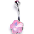BodyCandy Pink Delicate Blossom Flower Internally Threaded Belly Ring — main product shot