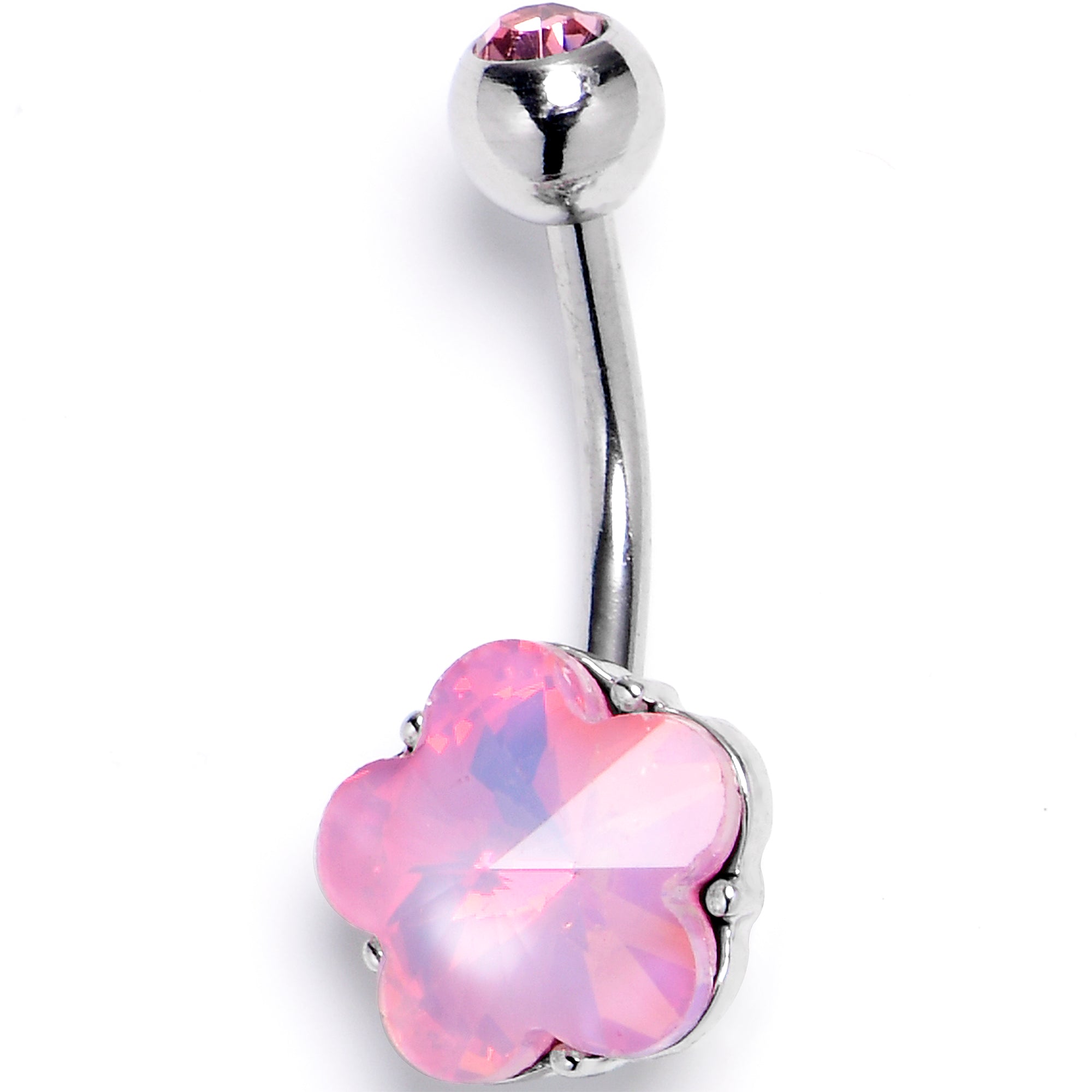 BodyCandy Pink Delicate Blossom Flower Internally Threaded Belly Ring — main product shot