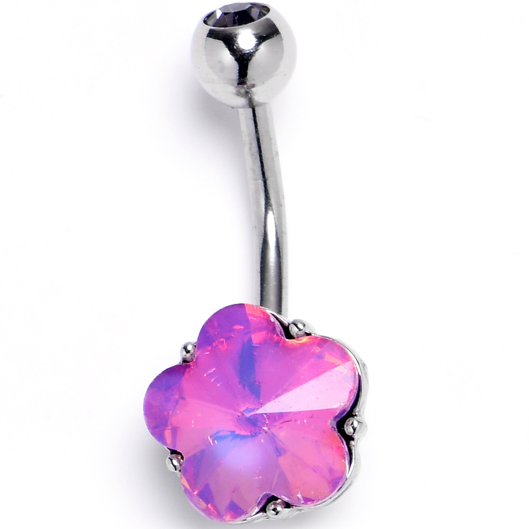 BodyCandy Purple Delicate Blossom Flower Internally Threaded Belly Ring — main product shot