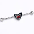 BodyCandy 14G Red CZ Gem Captured Heart Industrial Barbell 38mm — main product shot
