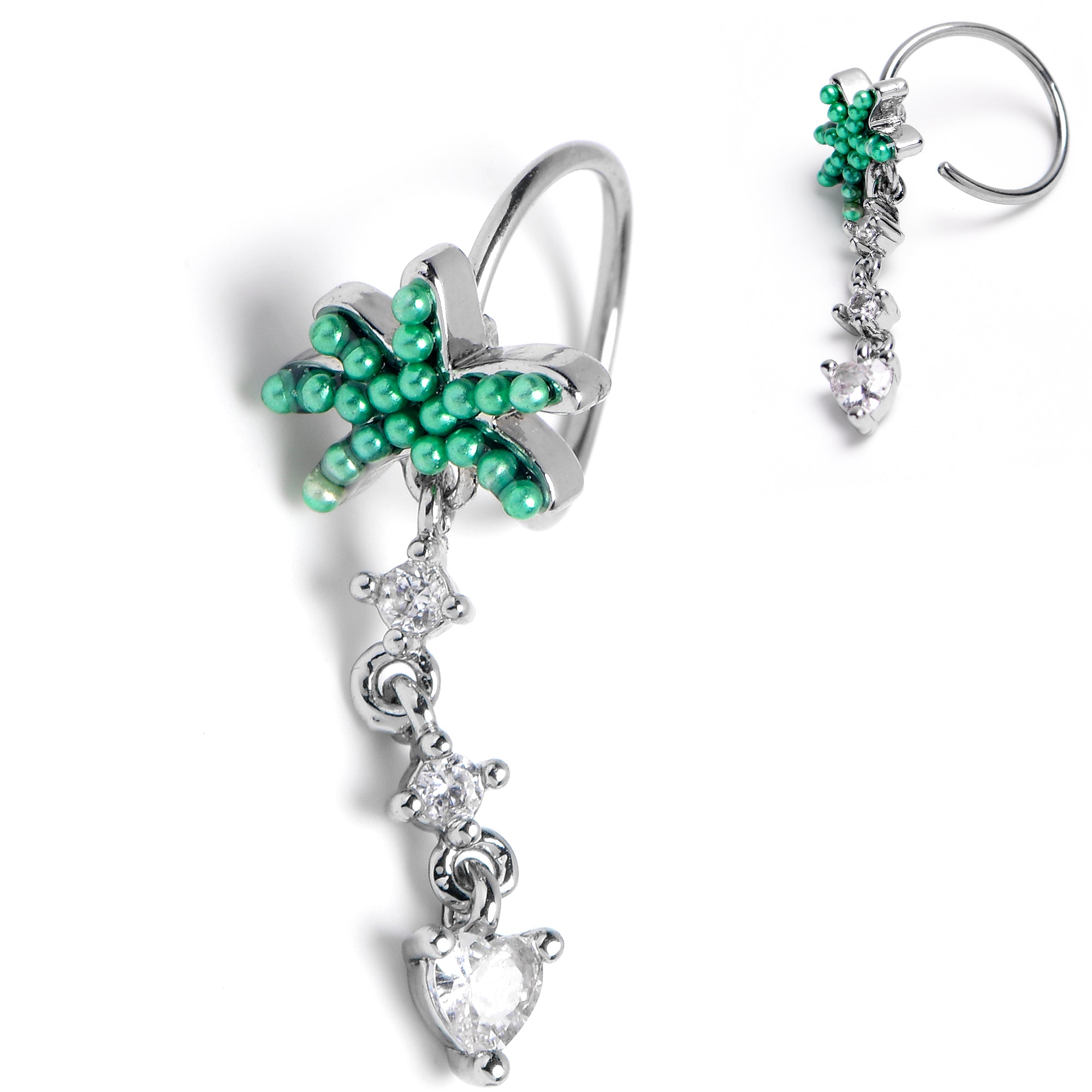 BodyCandy 20G 5/16 Tropical Palms Dangle Helix Cartilage Earring — main product shot