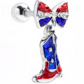 BodyCandy 16G 1/4 Red Blue Gem Cowboy Boot Patriot Dangle Cartilage Earring — main product shot