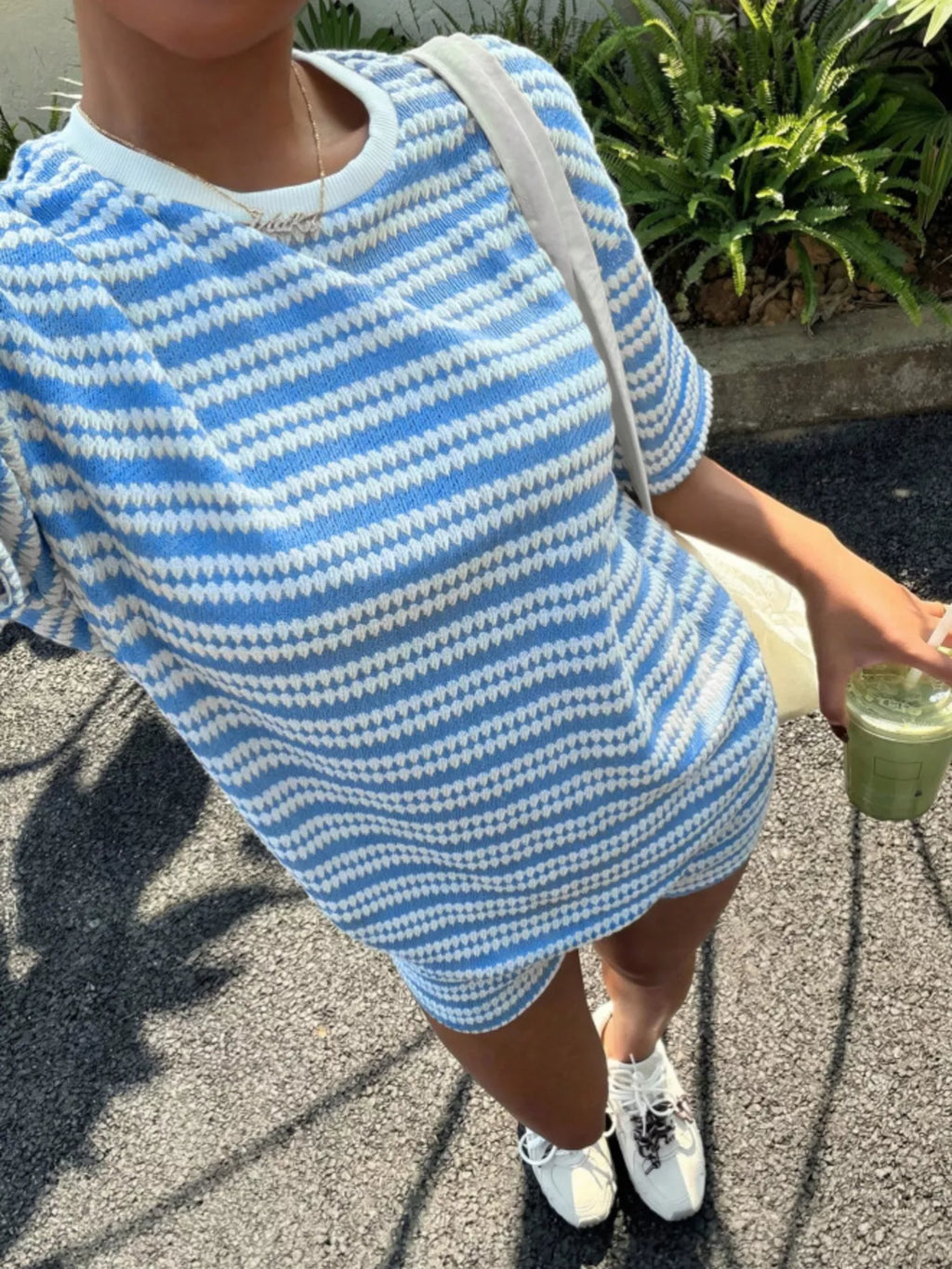 Striped Short Sleeve Top and Shorts Set
