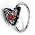 BodyCandy 20G 5/16 Red Gem Captured Heart Nose Hoop — main product shot