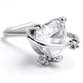 BodyCandy 20G 1/4 Clear CZ Gem Heart Saturn L Shape Nose Ring — main product shot