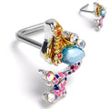 BodyCandy 20G 7mm Aurora Gem Abstract Mermaid L-Shape Nose Ring — main product shot
