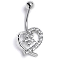 BodyCandy Clear CZ Gem Internally Threaded Blossom Heart Belly Ring — main product shot