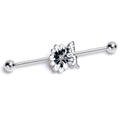 BodyCandy 14G Clear Gem Butterfly Blossom White Industrial Barbell 38mm — main product shot