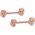 BodyCandy 14G 9/16 Rose Gold  316L Steel Skulls with Titanium Barbell Nipple Rings — main product shot