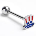 BodyCandy Patriotic Uncle Sam Top Hat Barbell Tongue Ring — main product shot
