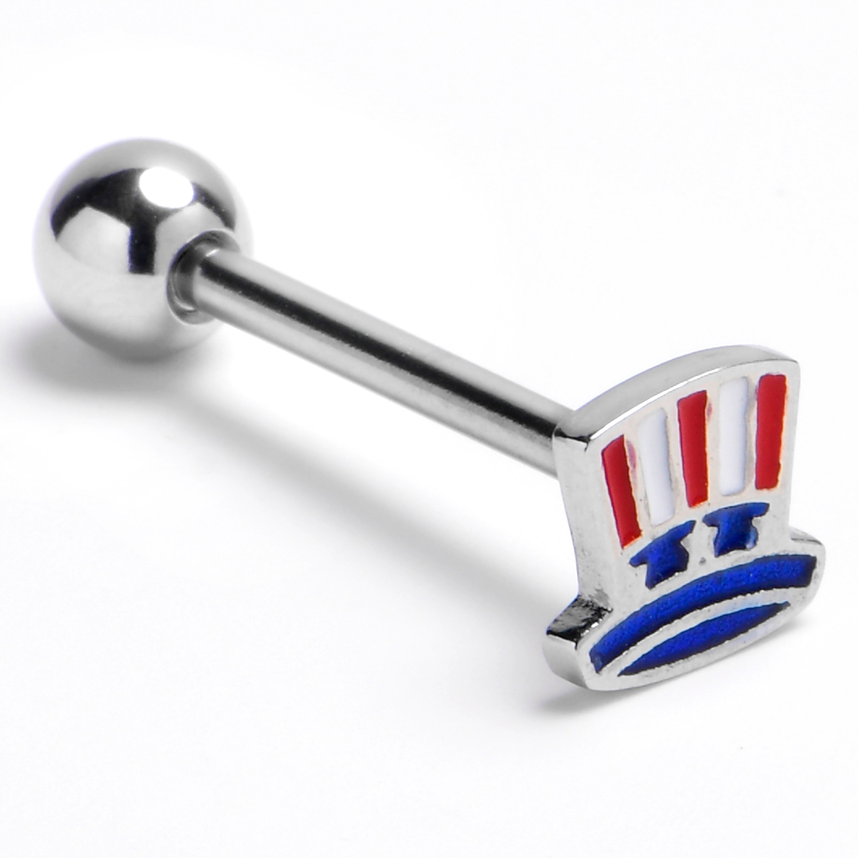 BodyCandy Patriotic Uncle Sam Top Hat Barbell Tongue Ring — main product shot