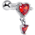 BodyCandy 16G 1/4 Red Gem Fusion of Love Arrow Heart Cartilage Earring — main product shot