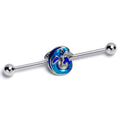 BodyCandy 14G Dolphin Blue Beauty Industrial Barbell 38mm — main product shot