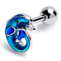 BodyCandy 16G 1/4 Dolphin Blue Beauty Cartilage Tragus Earring — main product shot