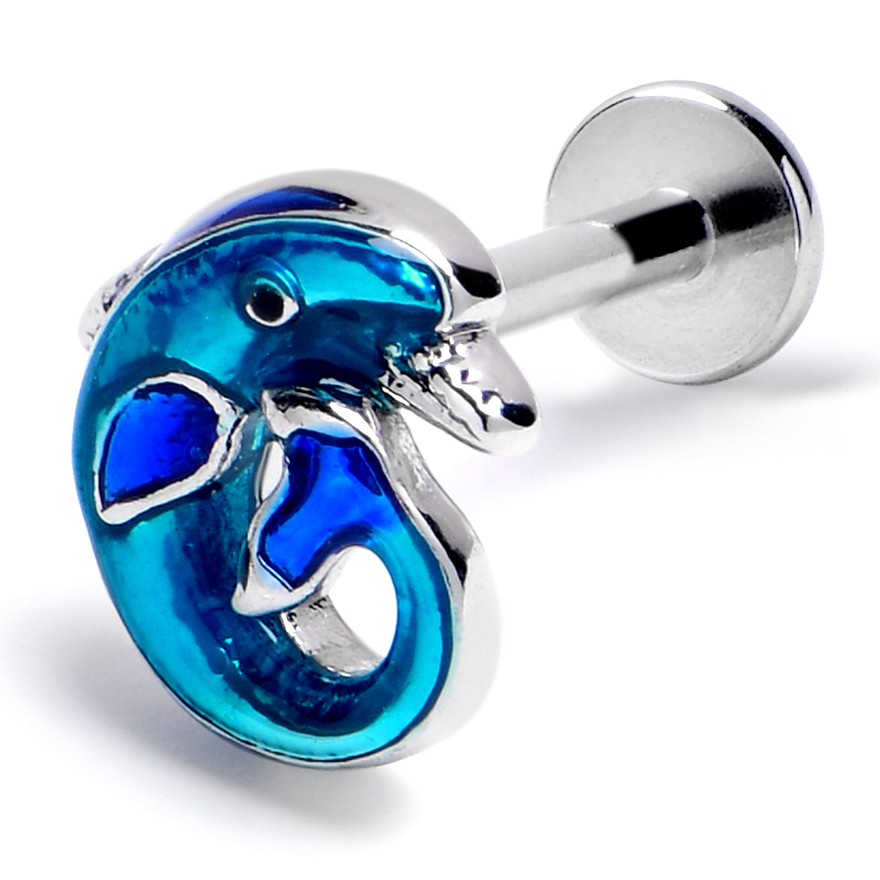 BodyCandy 16G 5/16 Dolphin Blue Beauty Labret Monroe Tragus — main product shot