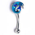 BodyCandy 16G 5/16 Dolphin Blue Beauty Curved Eyebrow Ring — main product shot