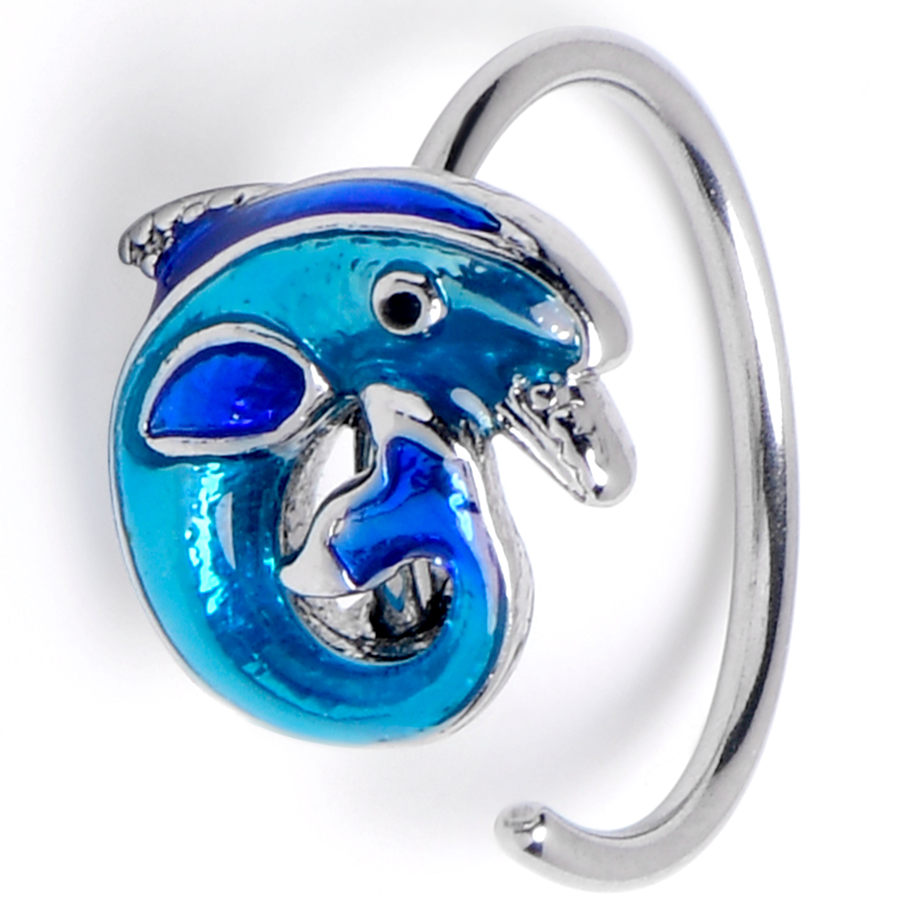 BodyCandy 20G 5/16 Dolphin Blue Beauty Nose Hoop — main product shot