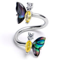 BodyCandy Clear Yellow Gem Dark Butterfly Spiral Twister Belly Ring — main product shot