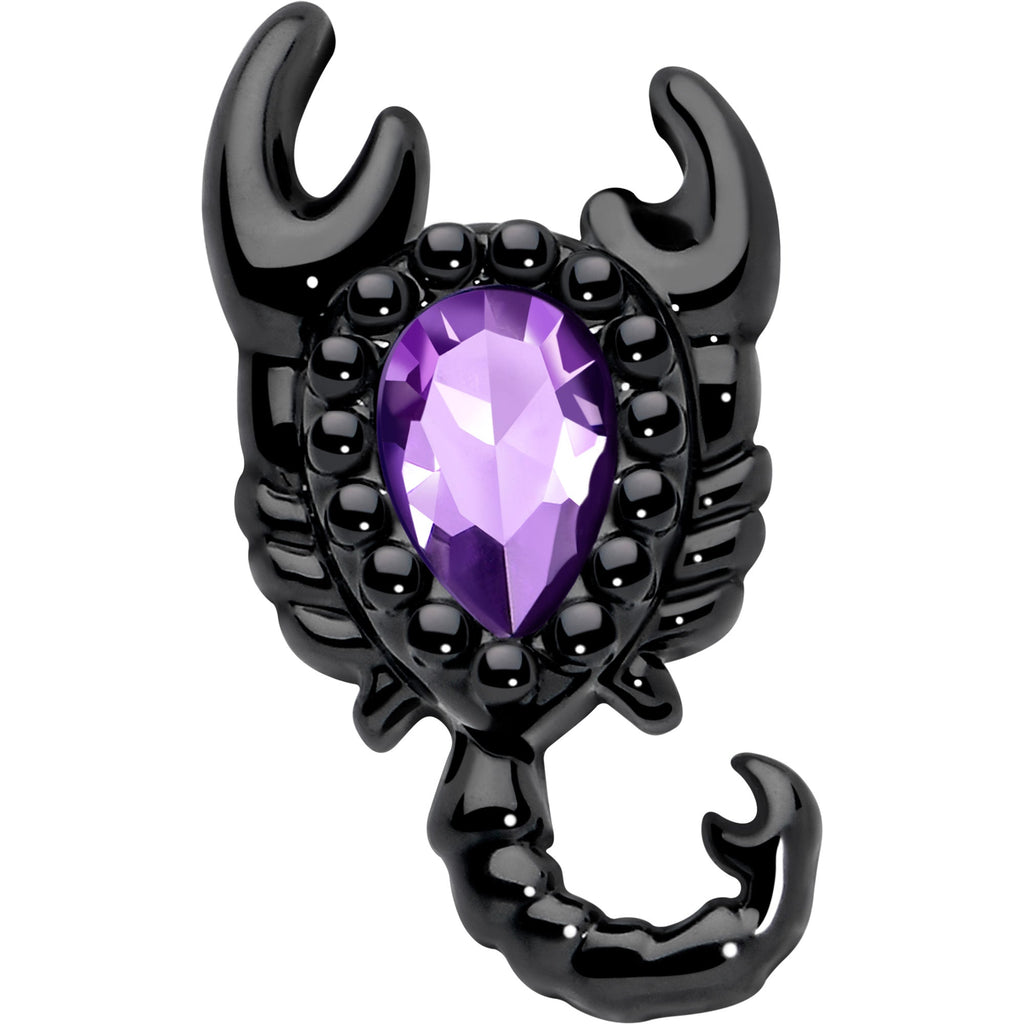 BodyCandy 20G 7mm Purple Gem Black Goth Scorpion L Shape Nose Ring — lifestyle context