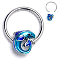 BodyCandy 16G 3/8 Dolphin Blue Beauty BCR Captive Ring — main product shot
