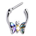 BodyCandy 16G 5/16 Yellow Clear Gem Dark Butterfly Cartilage Clicker — main product shot