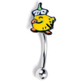 BodyCandy 16G 5/16 Duck Flower Hat Curved Eyebrow Ring — main product shot
