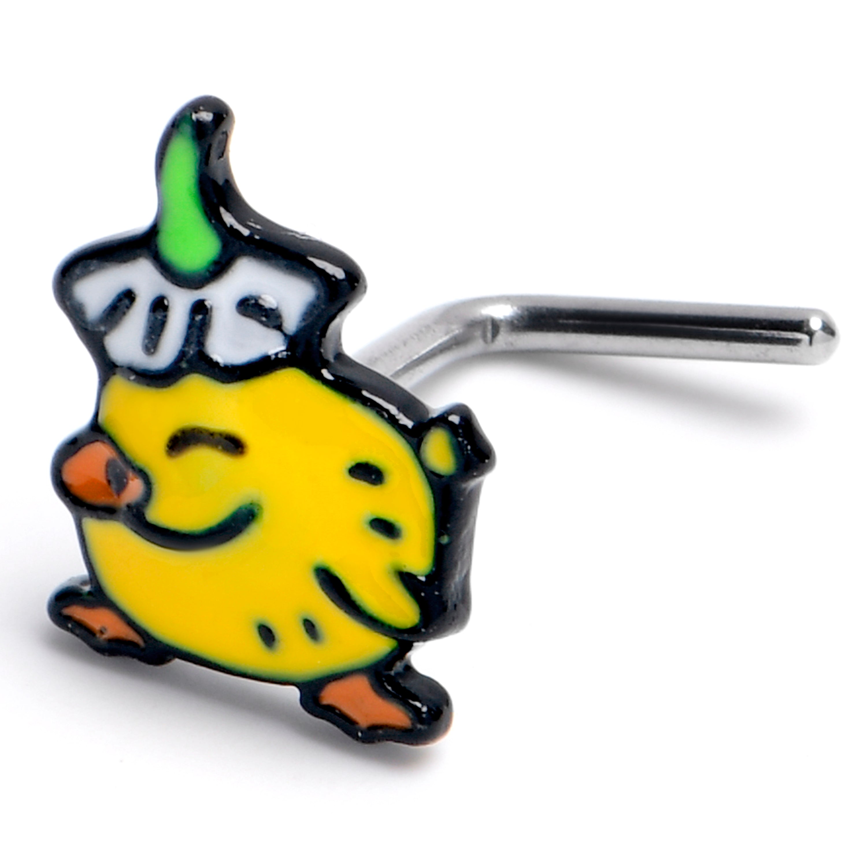 BodyCandy 20G 1/4 Duck Flower Hat L Shape Nose Ring — main product shot