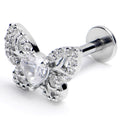 BodyCandy 16G 3/8 Clear CZ Gem Butterfly Delight Labret Monroe Tragus — main product shot
